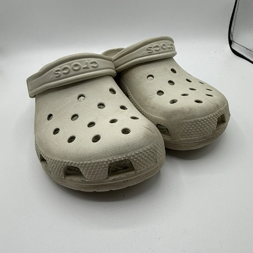 Crocs Classic Clogs Cream‎ Off White Junior 4 Slip On Sport Mode
